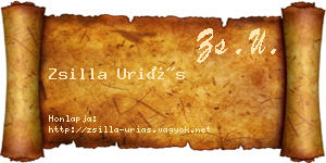Zsilla Uriás névjegykártya